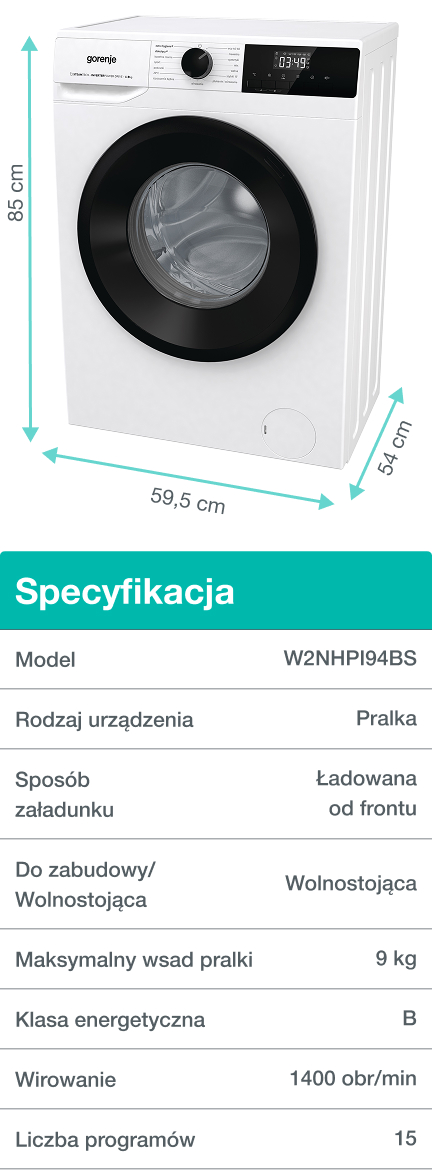 Image: GORENJE LAUNDRY W2NHPI94BS-PL GORENJE LAUNDRY W2NHPI94BS-PL