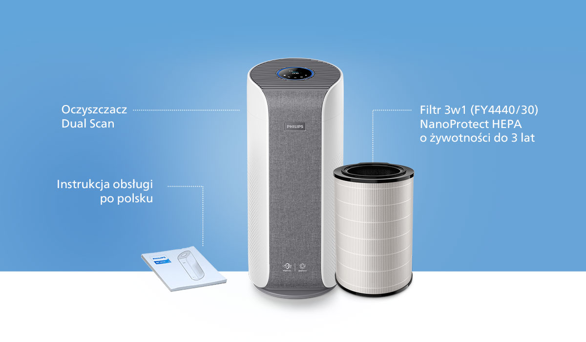 Philips Filtr NanoProtect HEPAusuwa cząsteczki 100x mniejsze niż standardowy filtr HEPA Philips Filtr NanoProtect HEPAusuwa cząsteczki 100x mniejsze niż standardowy filtr HEPA