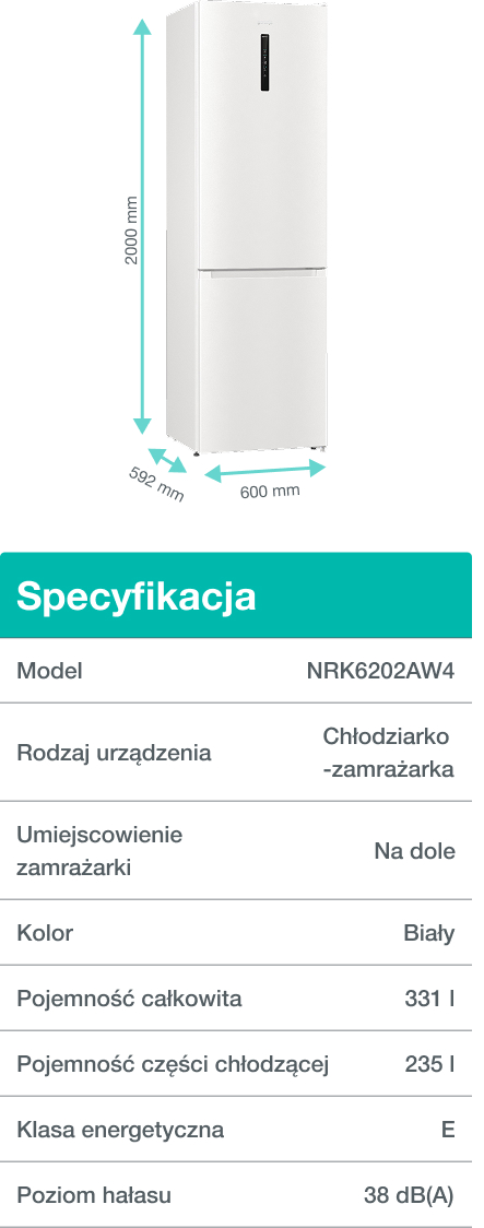 Image: Gorenje fridge NRK6202AW4 Gorenje fridge NRK6202AW4