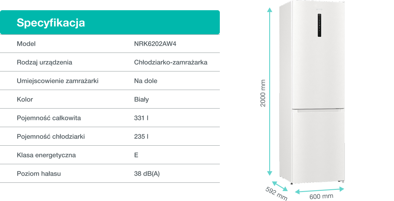 Image: Gorenje fridge NRK6202AW4 Gorenje fridge NRK6202AW4
