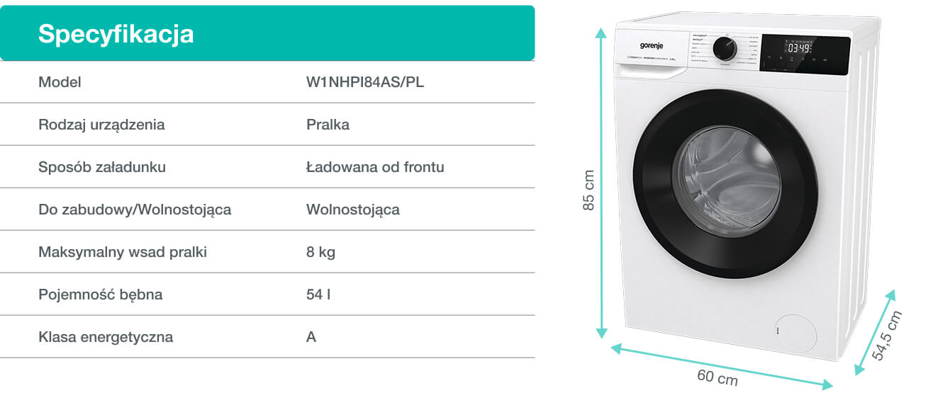 Image: GORENJE LAUNDRY W1NHPI84AS-PL GORENJE LAUNDRY W1NHPI84AS-PL