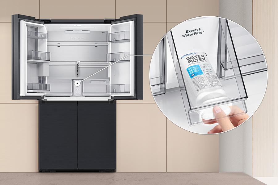 Lodówka Samsung RF65DG960ESG - zdjęcie - filtr wody Lodówka Samsung Multidoor RF65DG960ESG - zdjęcie - filtr wody