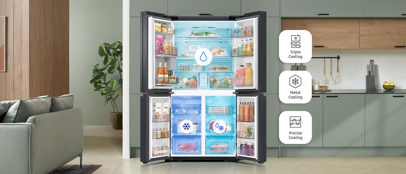 Lodówka Samsung RF65DG960ESG - zdjęcie - Triple Cooling Lodówka Samsung Multidoor RF65DG960ESG - zdjęcie - Triple Cooling