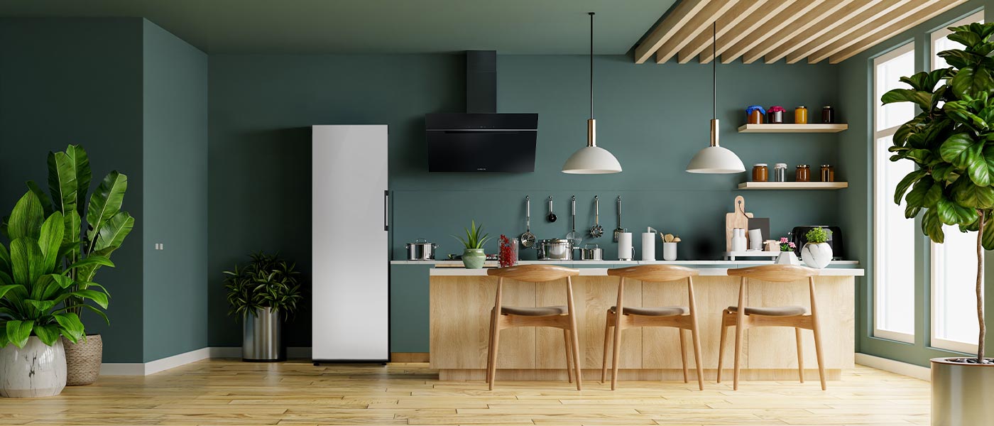 Zamrażarka Samsung Bespoke RZ32C76CEAP dopasowana do stylistyki kuchni Zamrażarka Samsung Bespoke RZ32C76CEAP dopasowana do stylistyki kuchni