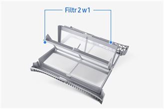Samsung - DV90T5240AWS6 - filtr 2w1 ułatwia konserwację urządzenia Samsung - suszarka DV90T5240AWS6 - filtr 2w1 ułatwia konserwację urządzenia