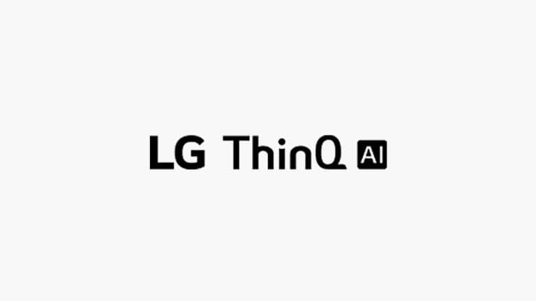 Ta karta opisuje polecenia głosowe. Logo LG ThinQ AI.