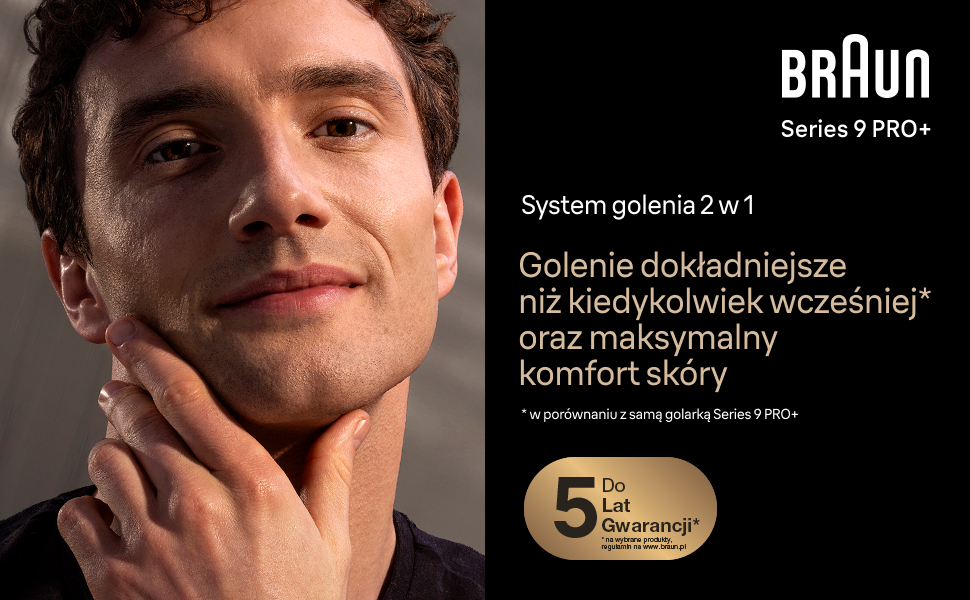Braun Series 9 PRO+. System golenia 2 w 1. Golenie dokładniejsze niż kiedykolwiek wcześniej* oraz maksymalny komfort skóry. *w porównaniu z samą golarką Series 9 PRO+.
