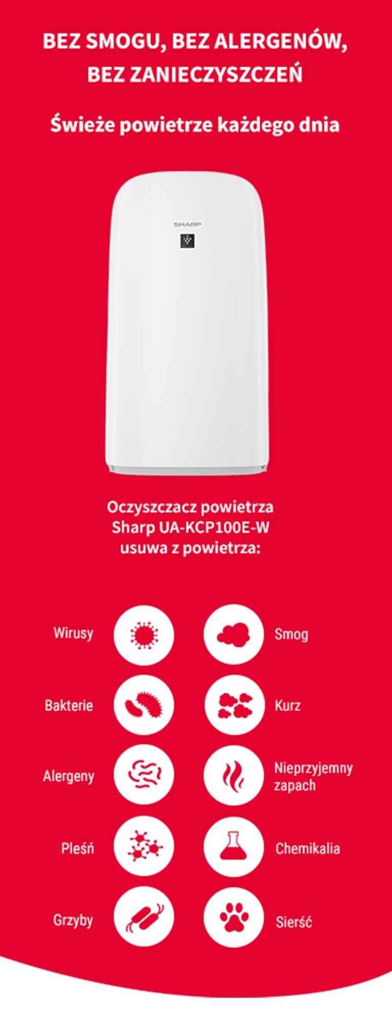 Oczyszczacz powietrza Sharp UA-KCP100E-W
