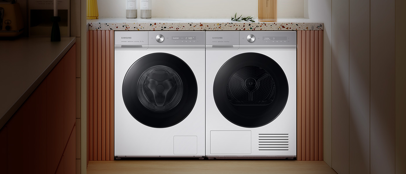 Samsung suszarka DV90BB9445GHS6 - zdjęcie - cichy proces suszenia Samsung suszarka Bespoke DV90BB9445GHS6 - zdjęcie - cichy proces suszenia