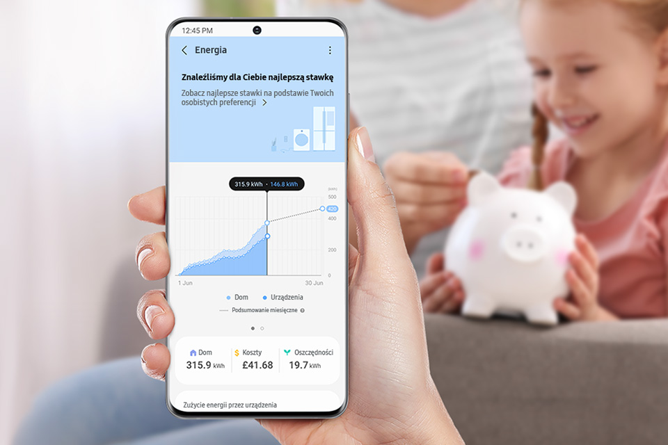 Samsung suszarka DV90BB9445GHS6 - zdjęcie - zarządzanie energią Samsung suszarka Bespoke DV90BB9445GHS6 - zdjęcie - zarządzanie energią