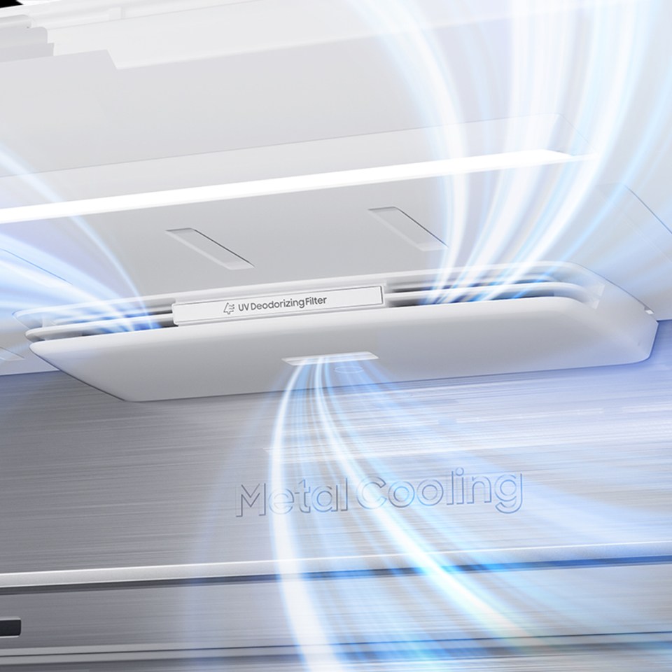 Chłodziarko-zamrażarka Samsung RF65DG9H0EB1EO wyposażona w filtr deodoryzujący oczyszcza powietrze w komorze Chłodziarko-zamrażarka Samsung RF65DG9H0EB1EO wyposażona w filtr deodoryzujący oczyszcza powietrze w komorze