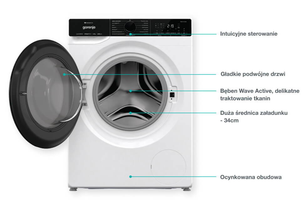 Image: Gorenje washing machine WPNA84A2TSWIFI-PL Gorenje washing machine WPNA84A2TSWIFI-PL