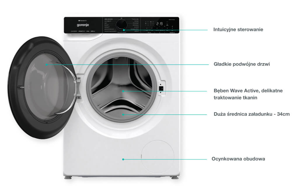 Image: Gorenje washing machine WPNA84A2TSWIFI-PL Gorenje washing machine WPNA84A2TSWIFI-PL