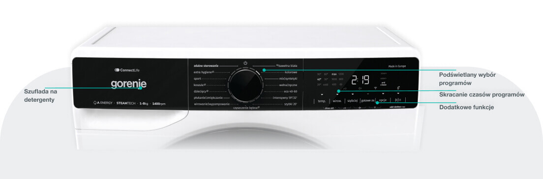 Image: Gorenje washing machine WPNA84A2TSWIFI-PL Gorenje washing machine WPNA84A2TSWIFI-PL