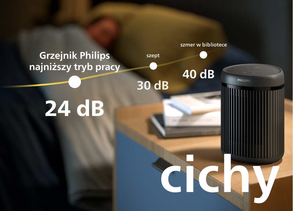zaledwie 24 dB(A) - to ciszej niż szept zaledwie 24 dB(A) - to ciszej niż szept