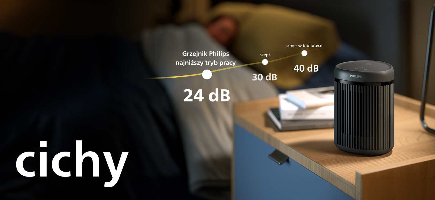 zaledwie 24 dB(A) - to ciszej niż szept zaledwie 24 dB(A) - to ciszej niż szept