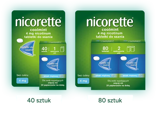 Wielkość opakowań TABLETEK Nicorette