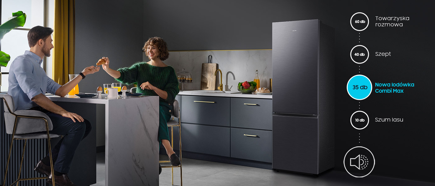 Lodówka RB53DG703DB1 Samsung - zdjęcie - cicha praca Lodówka Combi MAX RB53DG703DB1 Samsung - zdjęcie - cicha praca