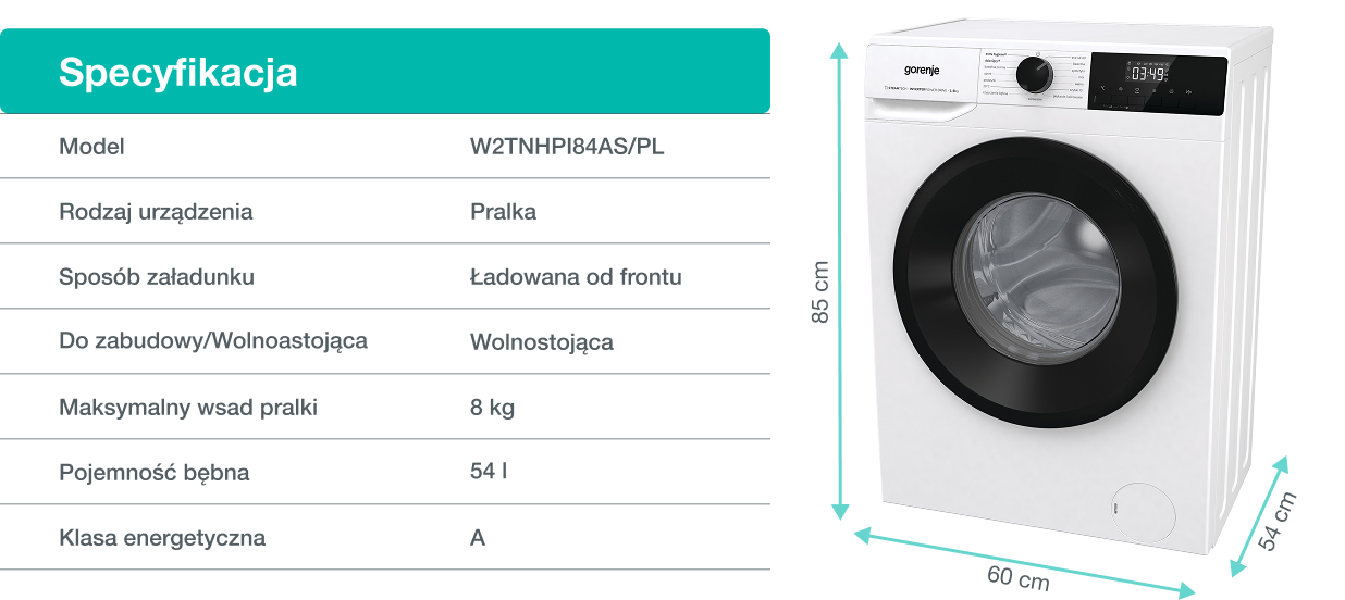 Image: GORENJE LAUNDRY W2TNHPI84AS-PL GORENJE LAUNDRY W2TNHPI84AS-PL