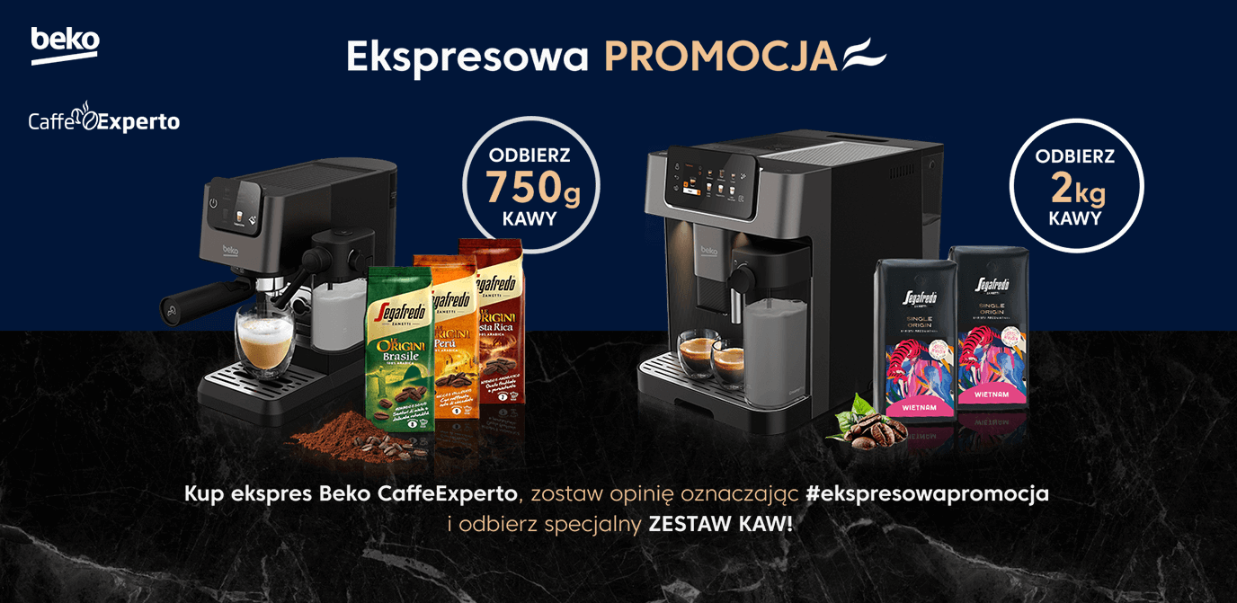 Ekspresowa Promocja Kup ekspres Beko CaffeExperto i odbierz specjalny ZESTAW KAW!