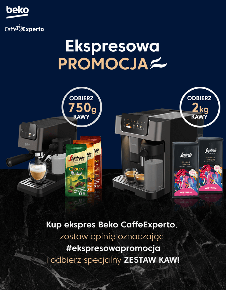Ekspresowa Promocja Kup ekspres Beko CaffeExperto i odbierz specjalny ZESTAW KAW!