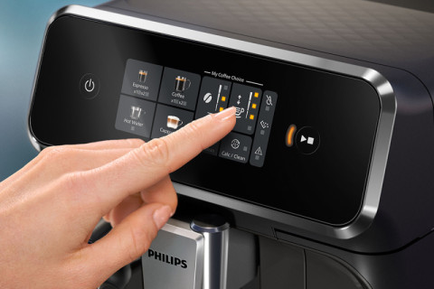 Wygodny panel sterowania ekspresu Philips EP2334/10 zapewnia intuicyjną bezproblemową obsługę Wygodny panel sterowania ekspresu Philips EP2334/10 zapewnia intuicyjną bezproblemową obsługę