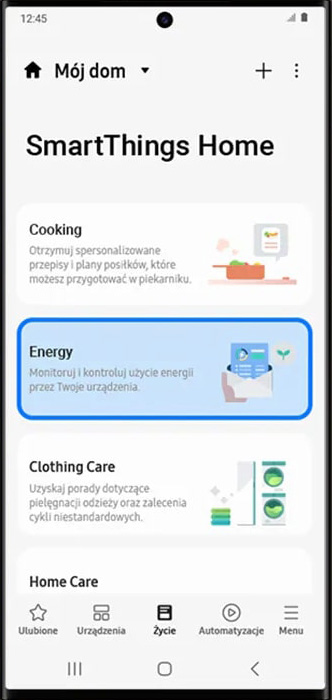 SmartThings - pobierz moduł Energy Aplikacja SmartThings - pobierz moduł Energy