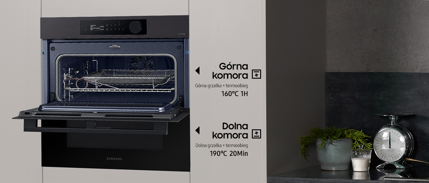 Piekarnik parowy NV7B57508AB Samsung - zdjęcie - dwie komory Piekarnik parowy NV7B57508AB Samsung Natural Steam - zdjęcie - dwie komory