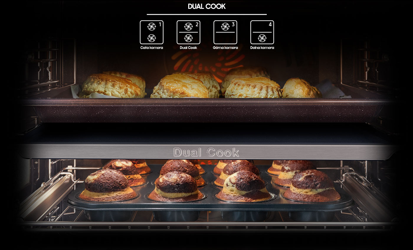 Piekarnik parowy NV7B57508AB Samsung - zdjęcie - Dual Cook Piekarnik parowy NV7B57508AB Samsung Natural Steam - zdjęcie - Dual Cook