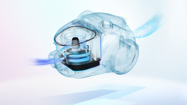 Technologia Sensor AirCycle - wyższa wydajność odkurzania, nawet gdy pojemnik na kurz się zapełni.