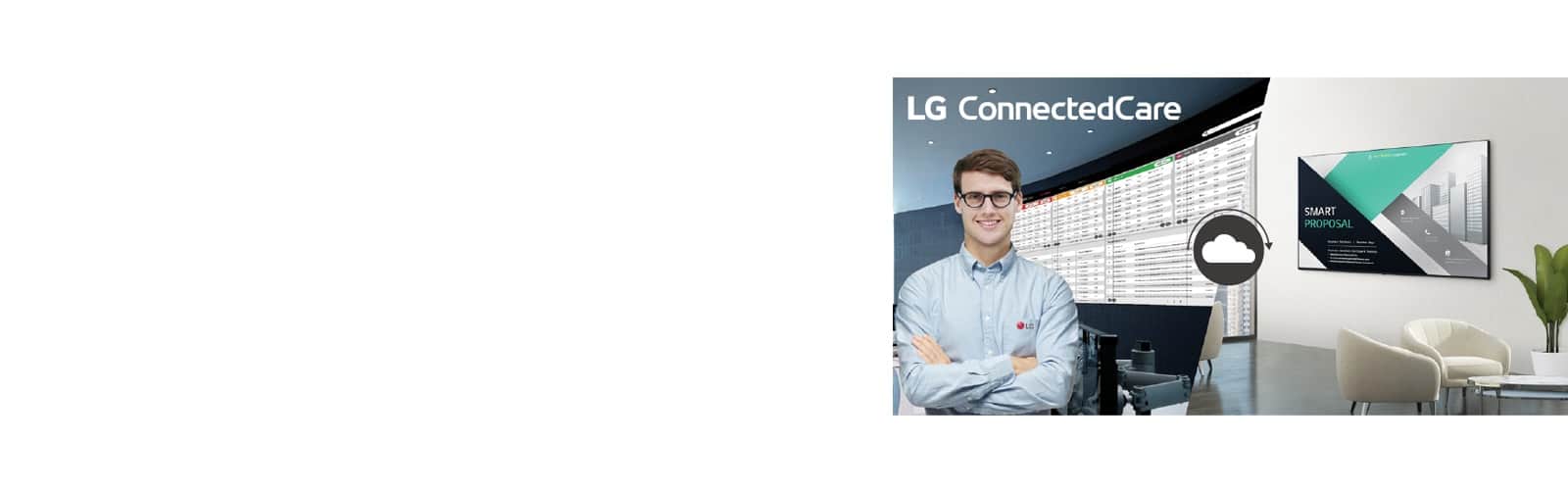 Pracownik firmy LG zdalnie monitoruje ekran z serii UL3J zainstalowany gdzieś indziej.