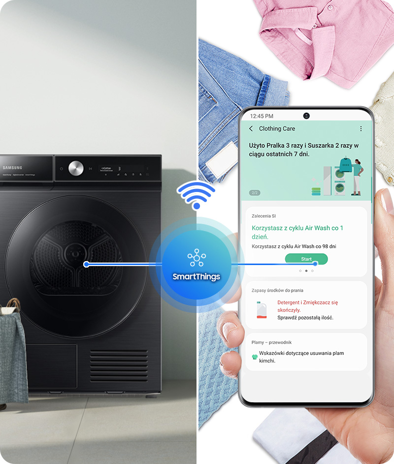 Zarządzanie suszarką za pomocą smartfona Zarządzanie suszarką za pomocą smartfona