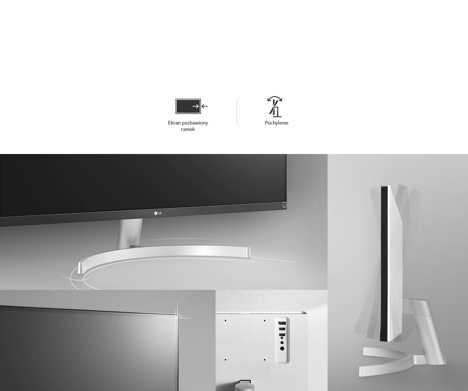 Ergonomiczna konstrukcja pozbawiona ramek z możliwością przechyłu.