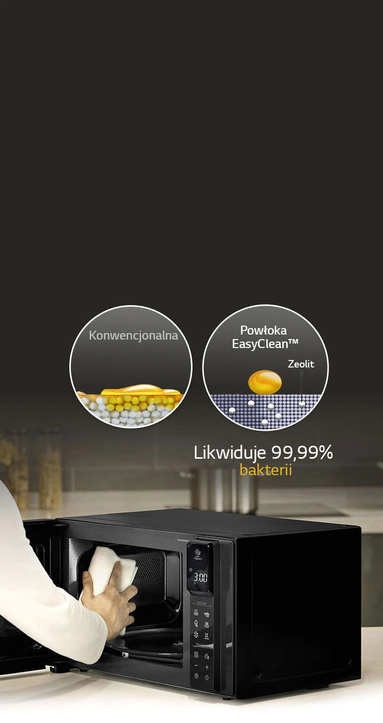 Technologia EasyClean™ eliminuje 99,99% bakterii2