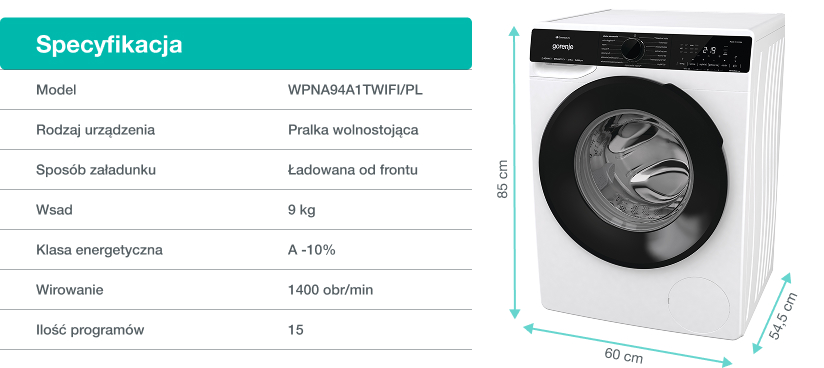 Image: GORENJE LAUNDRY WPNA94A1TWIFI-PL GORENJE LAUNDRY WPNA94A1TWIFI-PL