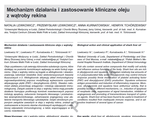 BioMarine Medical odporność w grypie i infekcjach wirusowych, żywienie w radioterapii i chemioterapii