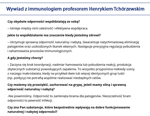 BioMarine Medical odporność w grypie i infekcjach wirusowych, żywienie w radioterapii i chemioterapii