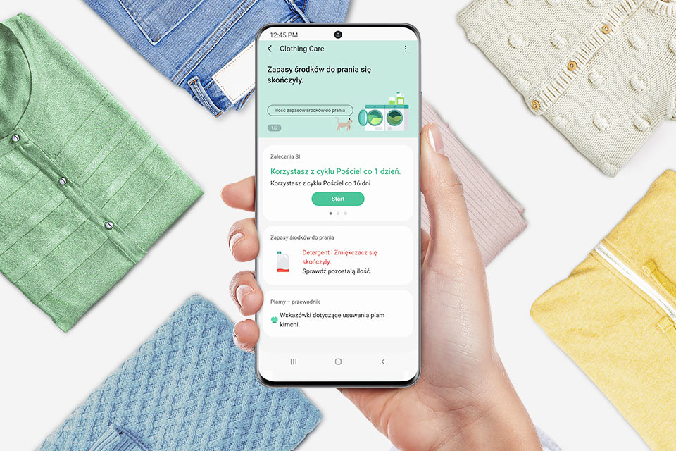 SmartThings dla WW11BB944DGHS6 - pielęgnacja odzieży SmartThings dla Samsung WW11BB944DGHS6 - pielęgnacja odzieży