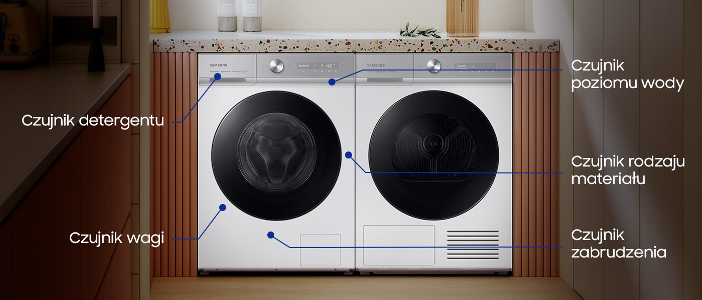 Rozmieszczenie funkcji w pralce Samsung Rozmieszczenie funkcji w pralce Samsung BeSpoke