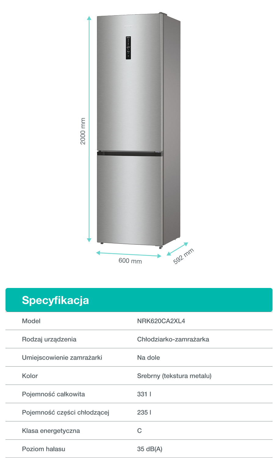 Image: Gorenje fridge NRK620CA2XL4 Gorenje fridge NRK620CA2XL4