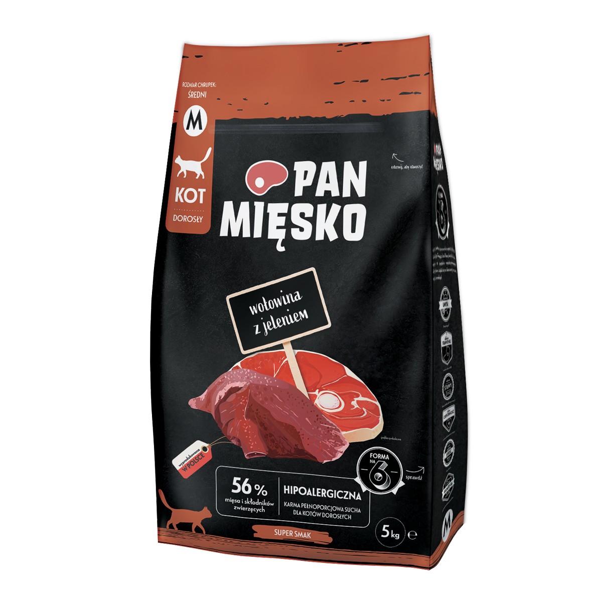 Сухий корм для котів Mr. Meat Яловичина з оленем (дорослі) чіпси M 5 кг