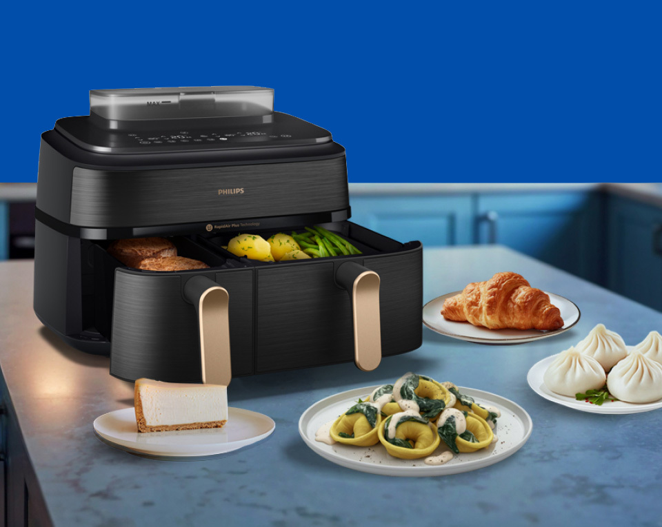 Pierwszy Airfryer z podwójnym koszem i funkcją gotowania na parze