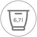 Чаша об'ємом 6,7 л