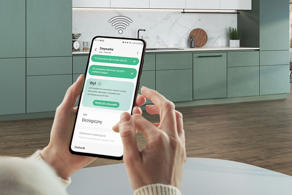 Za pomocą smartfona możesz obsługiwać zmywarkę Samsung DW60CG530B00ET