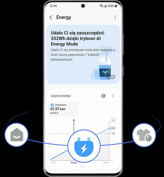 Ustaw cel zużycia energii w aplikacji SmartThings - Samsung DW60CG530B00ET