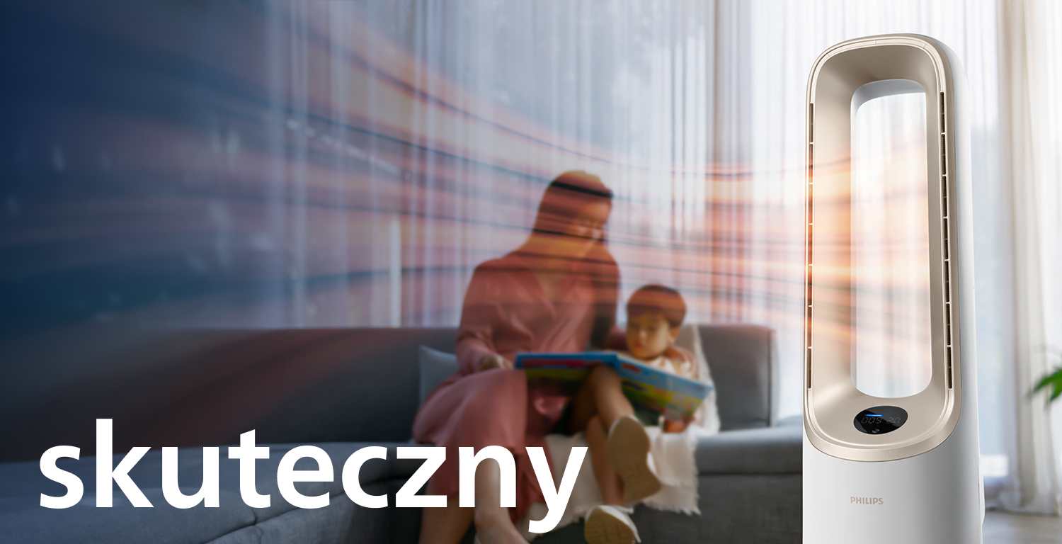 Ogrzewa powietrze w kilka chwil