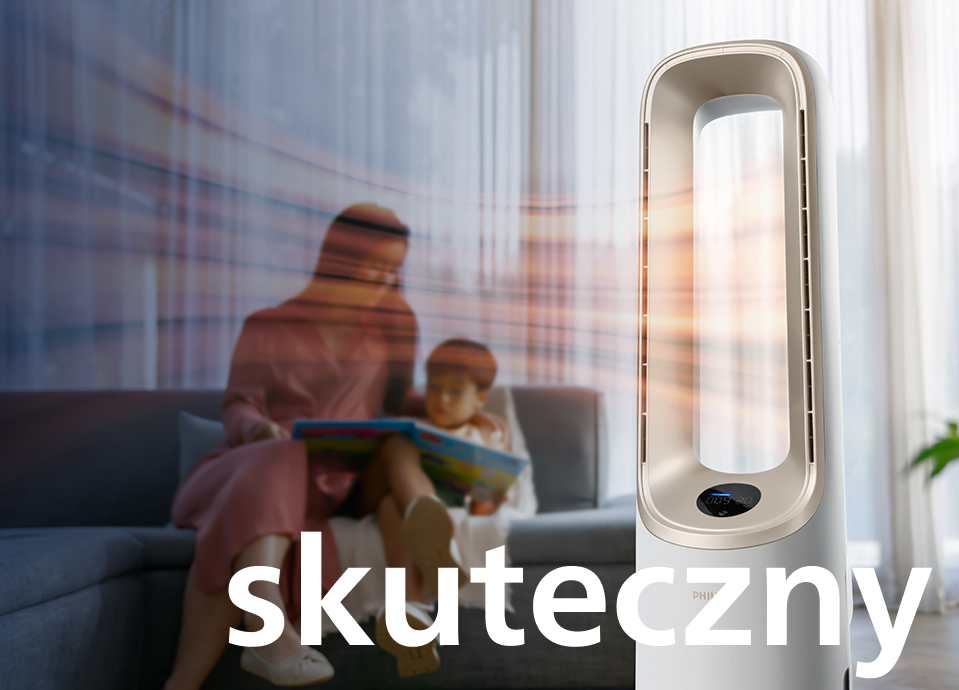 Ogrzewa powietrze w kilka chwil