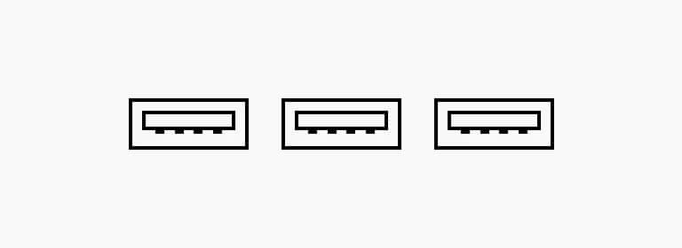 3 złącza USB