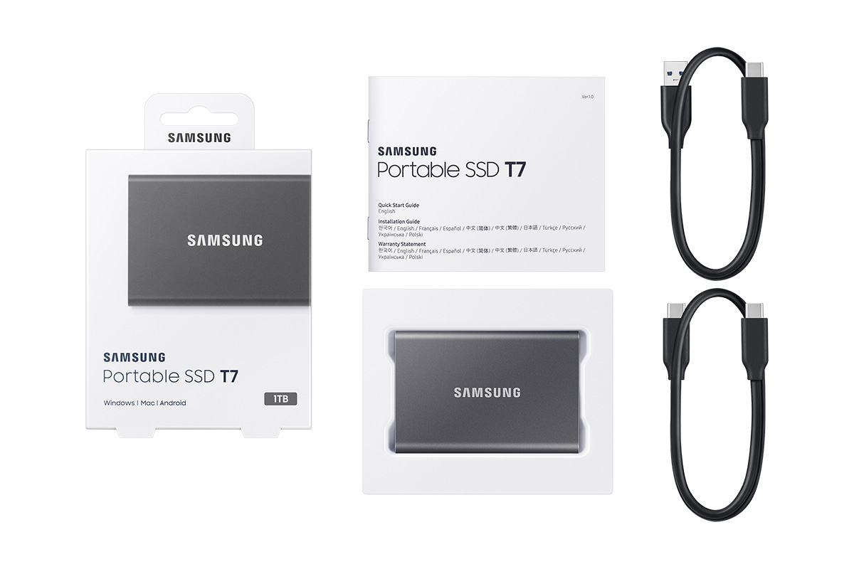Dysk zewnętrzny Samsung T7 1TB Szary (MU-PC1T0T/WW) - Opinie i ceny na