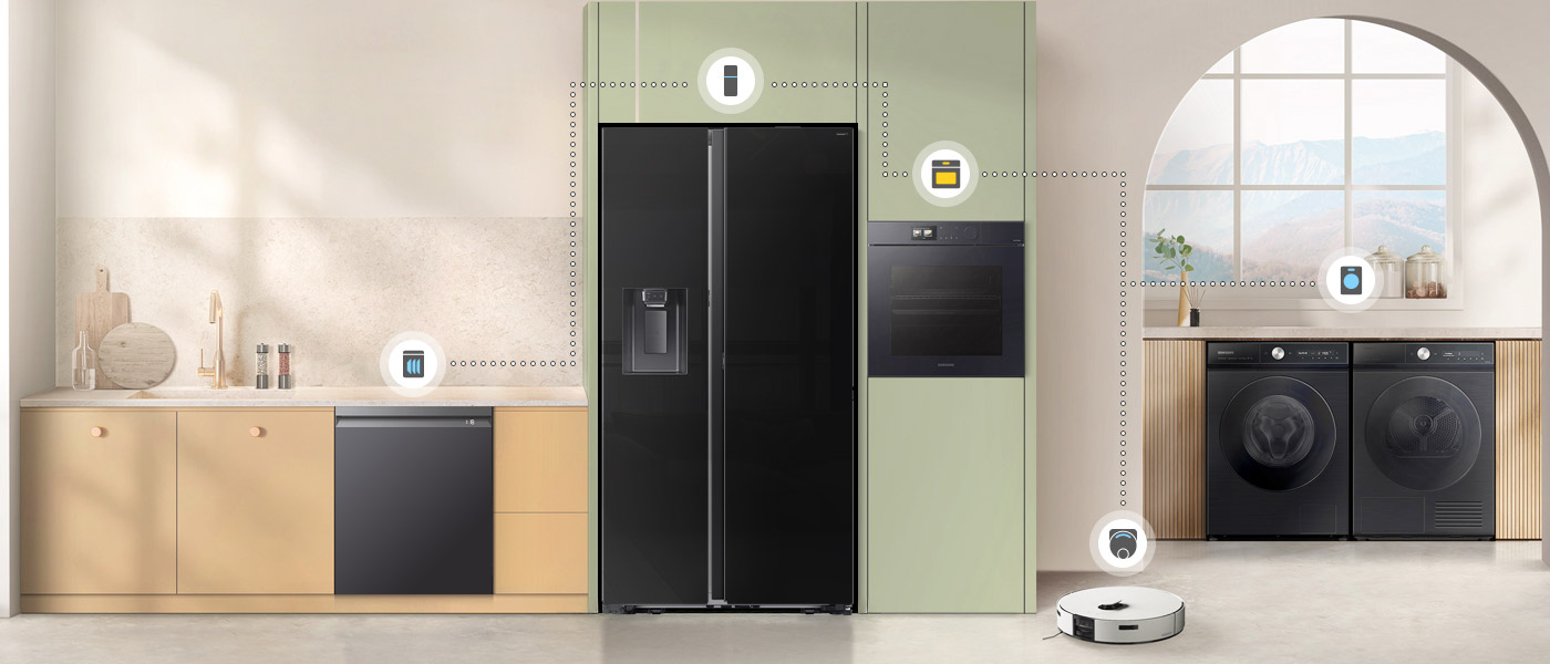 Lodówka Samsung RS80F64JEBEO Side By Side 178,6cm Czarne